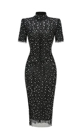tiffany Crystal embellished Maxi Dress in black
