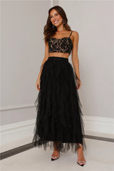 Lace Tulle Set in Black