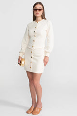 tabitha Embellished Button Co-ord Set – Ivoire