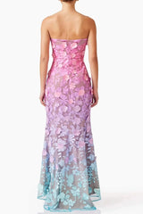 Off-Shoulder Sleeveless Gradient Dress