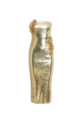 alisa Strapless Sequin Rose Midi Dress in Gold