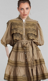 Inès lace cut-out layered mini dress