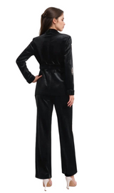 apphia Velvet Diamond embellished blazer 2 Piece in black