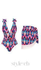 PRINTED SWIMSUIT SET