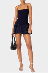 sharon bud mini dress  in navy blue