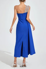 philipppa Diamond embellished Strapless maxi Dress in blue