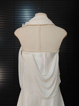 Vanya White Halter Draped Top & Ruffled Skirt Set