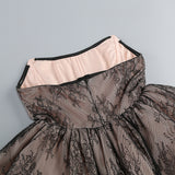 Orentha Lace Strapless Puff Mini Dress