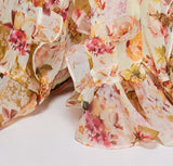 lynn floral print backless ruffle hem maxi dress