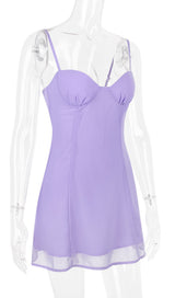CHRISTIANA LAVENDER MINI DRESS IN PURPLE