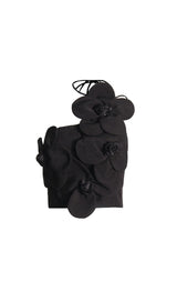 WHITE ANDIA FLOWER EMBELLISHED CROP TOP