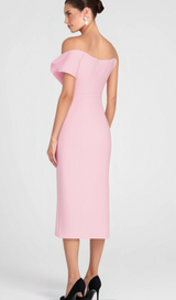 ANNABELLE BOWKNOT BANDAGE BUSTIER MIDI DRESS IN PINK