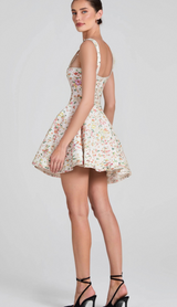 FLORAL PRINTED COTTON MINI DRESS