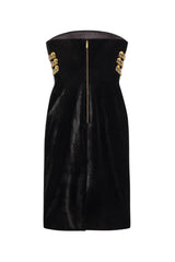 yuri Skeleton tassel embellished Bustier mini Dress in black