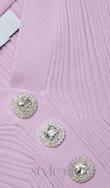 Pink Ribbed Knit Mini Dress