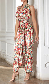 HALTERNECK BACKLESS TIGHT-WAISTED IRREGULAR DRESS