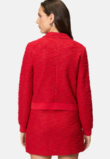 Plain jacket skirt set in red