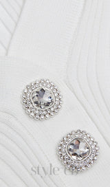 White Ribbed Knit Mini Dress