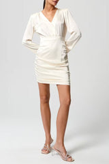White Long Sleeve Mini dress
