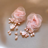 Dyani Pink Flower Earrings