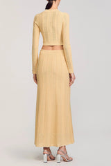 tiffany knit top maxi skirt in yellow