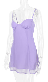 CHRISTIANA LAVENDER MINI DRESS IN PURPLE