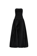 nancy Bubble Hem Maxi Dress in black