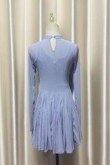 Long Sleeve Mini Dress In Grey