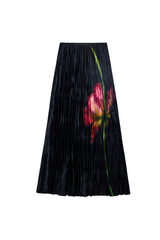 zanna print pleated skirt in black