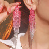 Dix Rhinestone Tassel Earrings