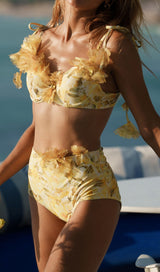 Donahue Printed Three-Piece Swimsuit