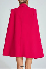 katherine Rose Red Cape-Sleeve Blazer mini Dress