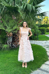 Absolute Elegance 3D Flower Midi Dress