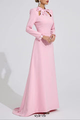 shirley Light Pink rhinestone cutout Mermaid Maxi Dress