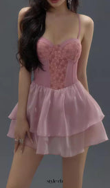 Danika Pink Floral Dress Swimsuit