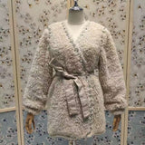 Joy V-Neck Long Sleeve Diamond Stud Coat