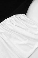 Colorblock Patchwork Sleeveless pleated midi Dress