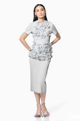 trista Flower Two-Piece Set in white