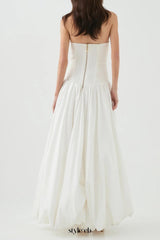 nancy Bubble Hem Maxi Dress in ivory