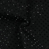 BLACK FLOWER EMBELLISHED SPARKLY MIDI DRESS