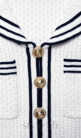 White Textured Knit Top