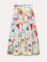 molly Linen pattern tank top midi sundress