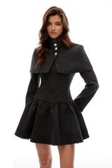 Hawthy Polka Dot Cape & Dress Set