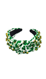 White Diamante Clover Headband