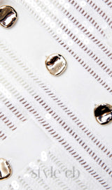 White Sequin Crochet Top