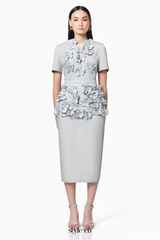 trista Flower Two-Piece Set in white