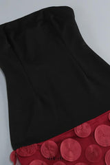 Nodin Strapless Dot Mesh Maxi Dress in red