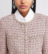 rosemary Pink Bouclé Fur-Trim Jacket