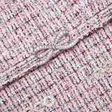 olivia Pink Boucle Chiffon Mini Dress