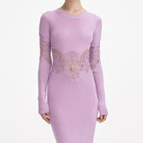 blanche Pink Viscose Knit Cut Out Maxi Dress